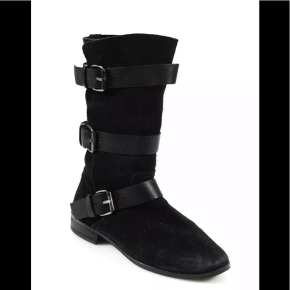 maje multi strap leather boots